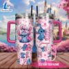 Stitch And Angel Cartoon Custom Stanley Quencher 40oz Stainless Steel Tumbler With Handle - Stitch Tumbler 40OZ 2 Stitch And Angel Cartoon Custom Stanley Quencher 40oz Stainless Steel Tumbler With Handle