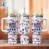 Stitch Independence Day Custom Stanley Quencher 40oz Stainless Steel Tumbler With Handle