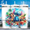 Stitch Summer Watercolor Art Cartoon Custom Stanley Quencher 40oz Stainless Steel Tumbler With Handle