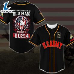 US Army Never Underestimate An Old Man Who Has A DD214 Baseball Shirt, Custom Baseball Shirt