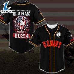 US Navy Never Underestimate An Old Man Who Has A DD214 Baseball Shirt, Custom Baseball Shirt