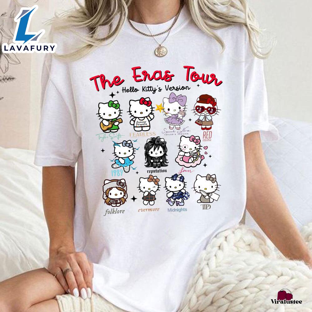 Vintage Taylor Swift Eras Tour Hello Kitty Version Shirt For Fans Vintage Taylor Swift Eras Tour Hello Kitty Version Shirt For Fans