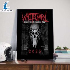 Whitechapel Hymns In Dissonance 2025 Tour Dates List Poster Canvas