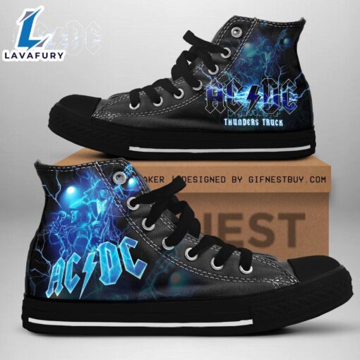Acdc Rock Band, Acdc Thundfer Trucks, Acdc High Top Canvas Shoes  For Fans