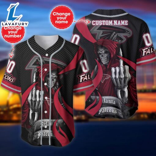 Atlanta Falcons Halloween Cusom Name And Number Baseball Jersey  – Gift  For Halloween