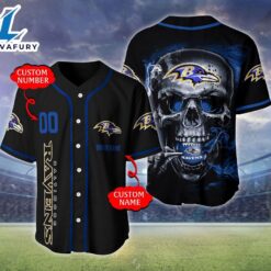 Baltimore Ravens NFL Skull Logo…