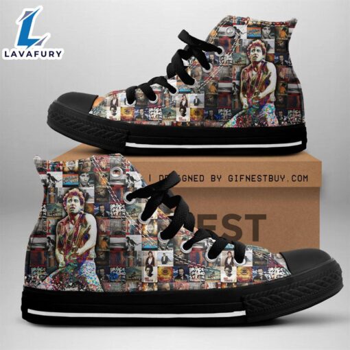 Bruce Springsteen Album, Bruce Springsteen High Top Canvas Shoes For Fans