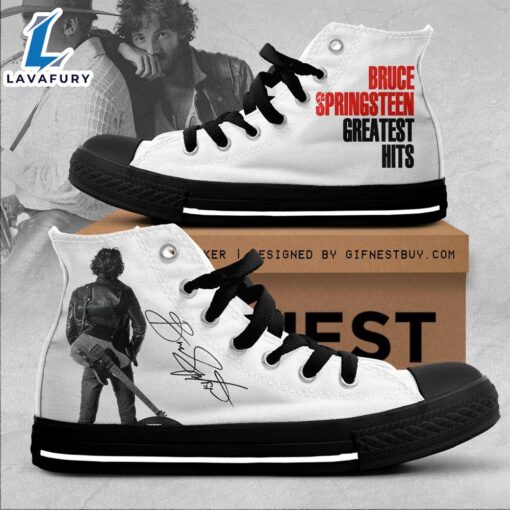 Bruce Springsteen Greatest Hits, Bruce Springsteen High Top Canvas Shoes For Fans