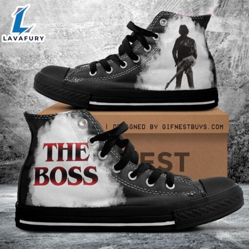 Bruce Springsteen The Boss, Bruce Springsteen High Top Canvas Shoes  For Fans