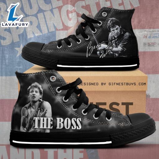 Bruce Springsteen The Boss, Bruce Springsteen High Top Canvas Shoes , Bruce Springsteen Fan For Fans