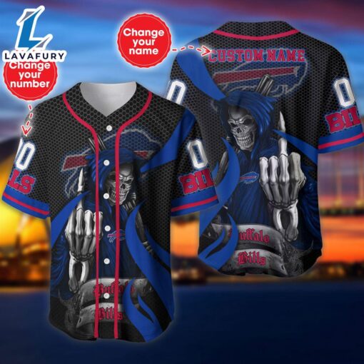 Buffalo Bills Halloween Cusom Name And Number Baseball Jersey  – Gift  For Halloween