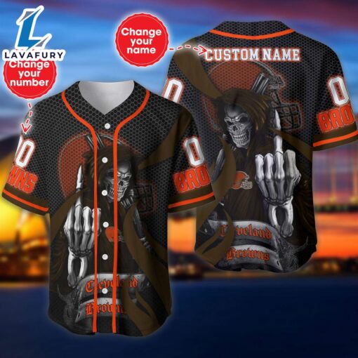 Cleveland Browns Halloween Cusom Name And Number Baseball Jersey  – Gift  For Halloween