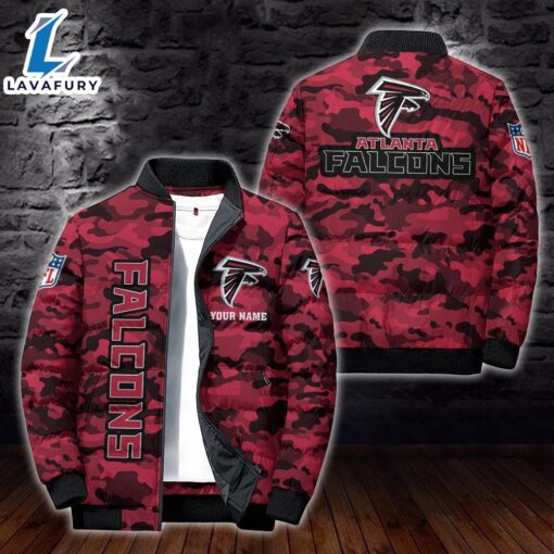 For Man And Women Custom Name Camo Atlanta Falcons Personalized Puffer Jacket