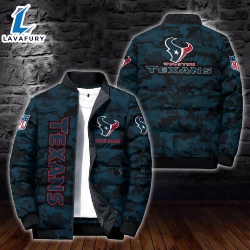 For Man And Women Custom Name Camo Houston Texans Personalized Puffer Jacket