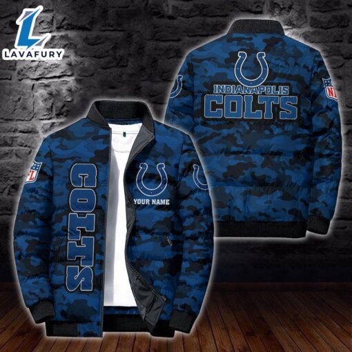 For Man And Women Custom Name Camo Indianapolis Colts Personalized Puffer Jacket