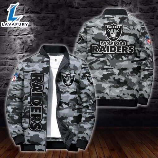 For Man And Women Custom Name Camo Las Vegas Raiders Personalized Puffer Jacket