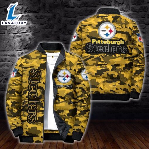 For Man And Women Custom Name Camo Pittsburgh Steelers Personalized Puffer Jacket