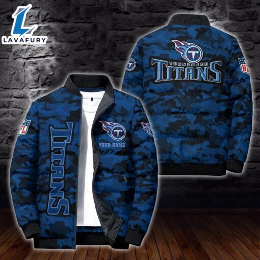 For Man And Women Custom Name Camo Tennessee Titans Personalized Puffer Jacket