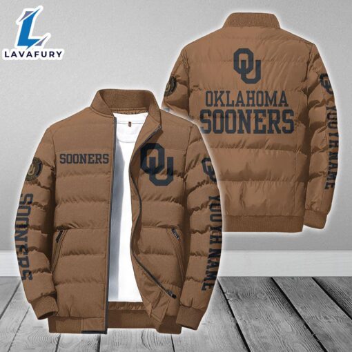 For Man And Women Custom Name NCAA Oklahoma Sooners Personalized Puffer Jacket