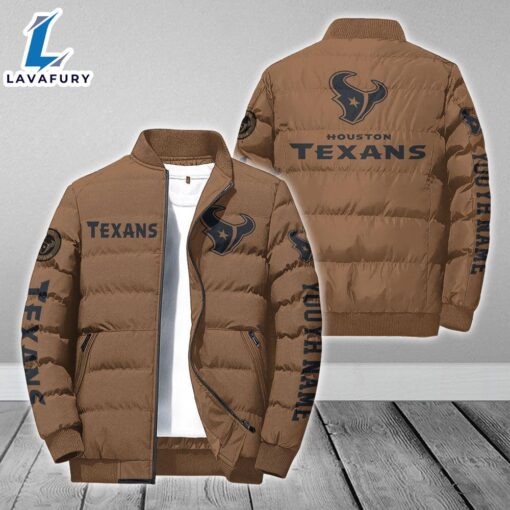 For Man And Women Custom Name NFL Houston Texans Personalized Puffer Jacket