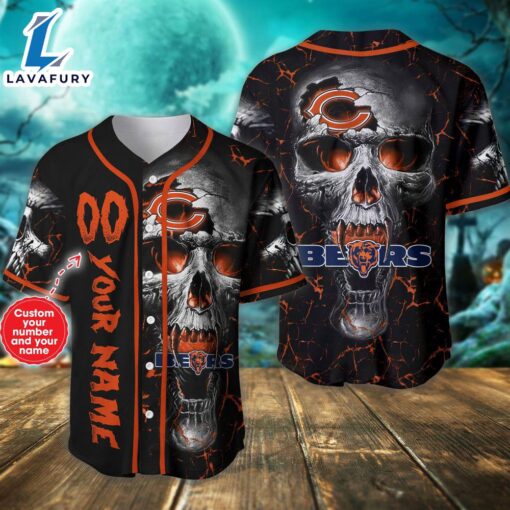 Custom Number And Name Chicago Bears NFL Baseball Jersey – Gift  For Halloween