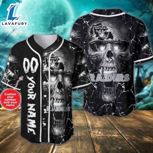 Custom Number And Name Las Vegas Raiders NFL Baseball Jersey – Gift  For Halloween