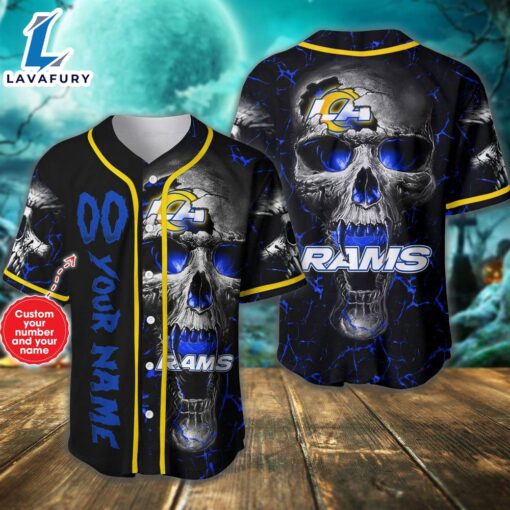Custom Number And Name Los Angeles Rams NFL Baseball Jersey – Gift  For Halloween