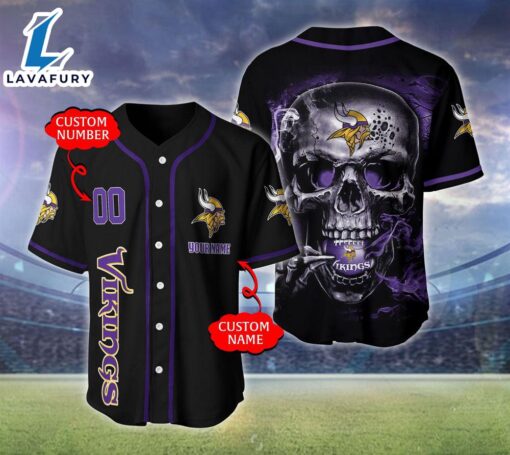Custom Number And Name Minnesota Vikings NFL Baseball Jersey – Gift  For Halloween