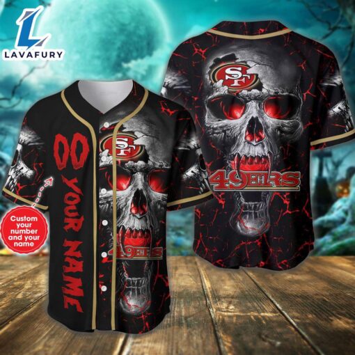 Custom Number And Name San Francisco 49ers NFL Baseball Jersey – Gift  For Halloween