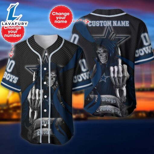 Dallas Cowboys Halloween Cusom Name And Number Baseball Jersey  – Gift  For Halloween