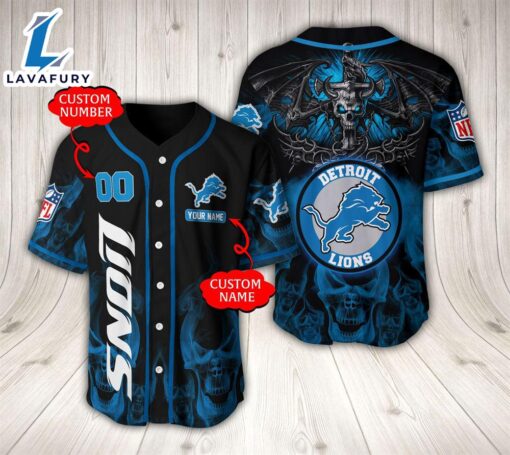 Detroit Lions NFL Baseball Jersey Custom Name And Number  – Gift  For Halloween
