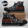 Elvis Presley Black Shoes, Elvis Presley High Top Canvas Shoes