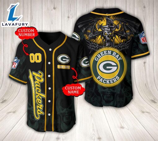 Green Bay Packers NFL Baseball Jersey Custom Name And Number  – Gift  For Halloween