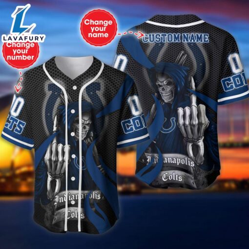 Indianapolis Colts Halloween Cusom Name And Number Baseball Jersey  – Gift  For Halloween