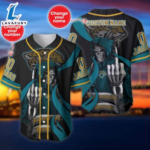 Jacksonville Jaguars Halloween Cusom Name And Number Baseball Jersey  – Gift  For Halloween