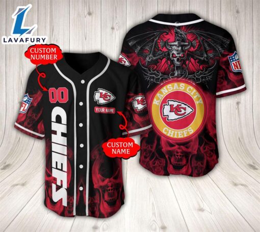 Kansas City Chiefs NFL Baseball Jersey Custom Name And Number  – Gift  For Halloween