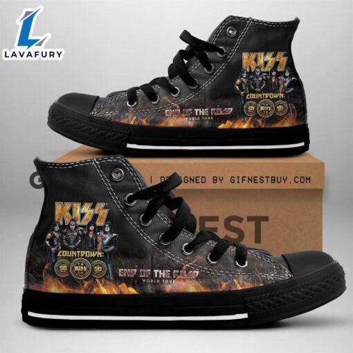 Kiss Band End Of The Road, Kiss Band High Top Shoes For Fans