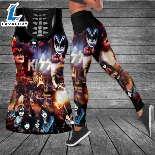 Kiss Band Hollow Tank Top Leggings  For Fans