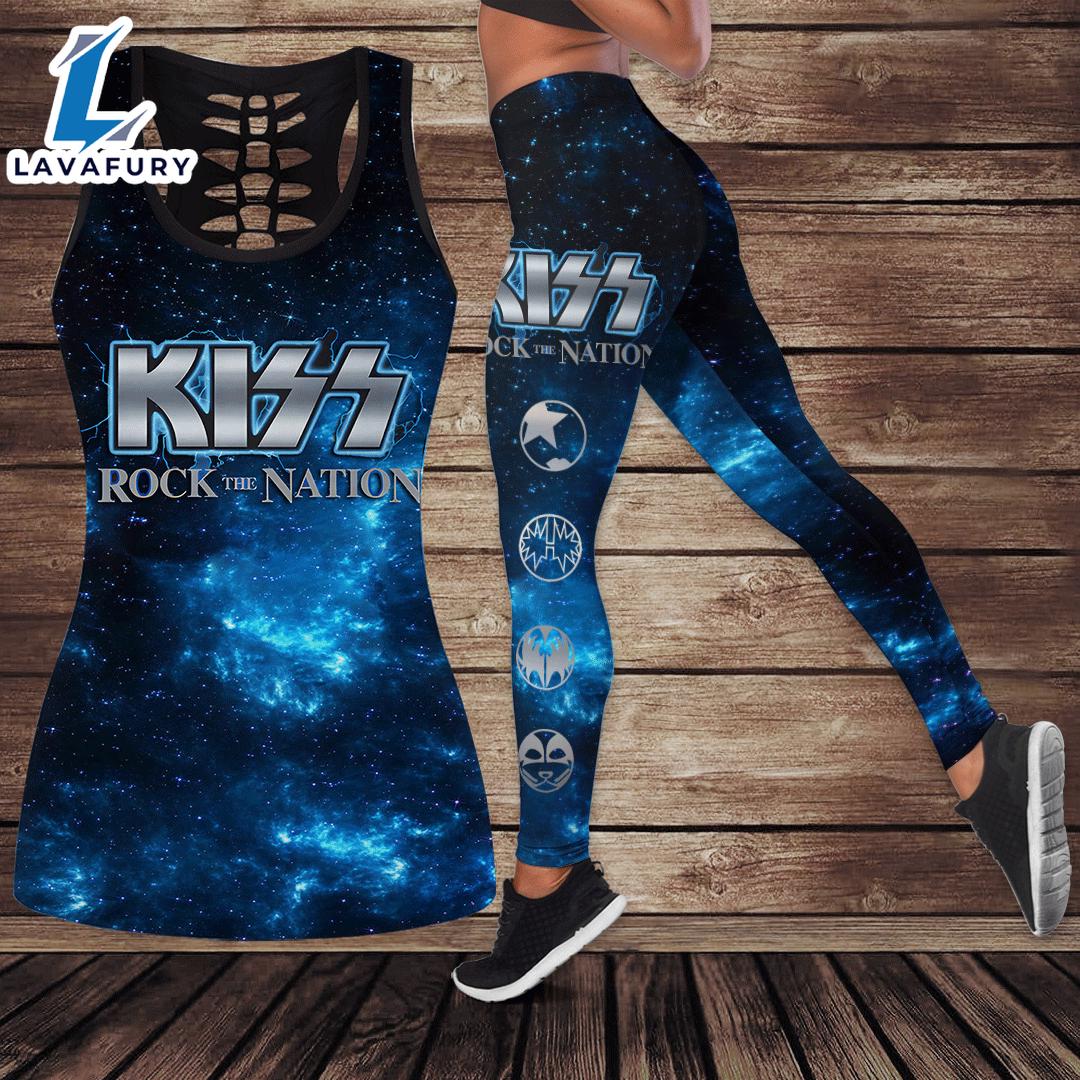 Kiss Band Hollow Tank Top Leggings 3D Clothing For Fans Kiss Band Hollow Tank Top Leggings 3D Clothing For Fans