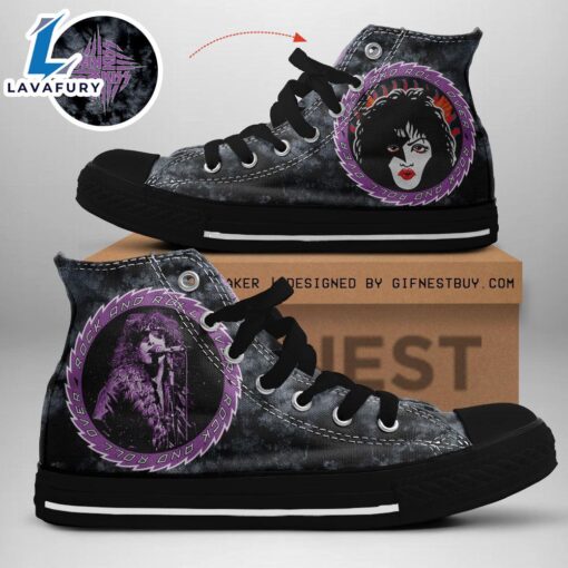 Kiss Band Rock Adn Roll Over, Kiss Band High Top Shoes For Fans