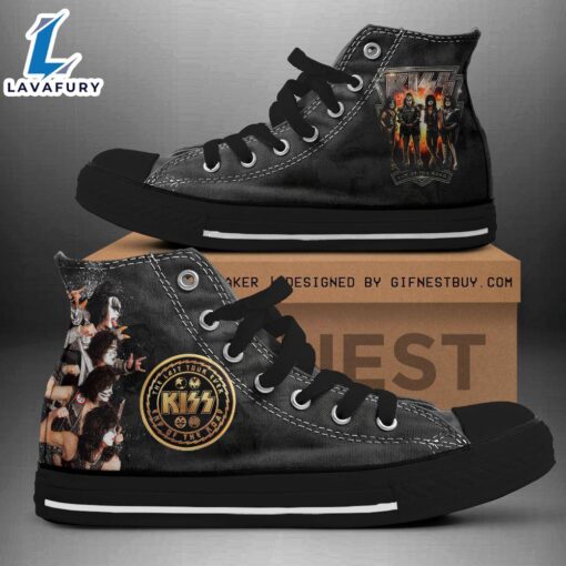 Kiss Band The Last Tour Ever, Kiss Band High Top Shoes For Fans