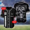 Las Vegas Raiders NFL Skull Logo Personalized Baseball Jersey - Gift For Halloween 2 Las Vegas Raiders NFL Skull Logo Personalized Baseball Jersey