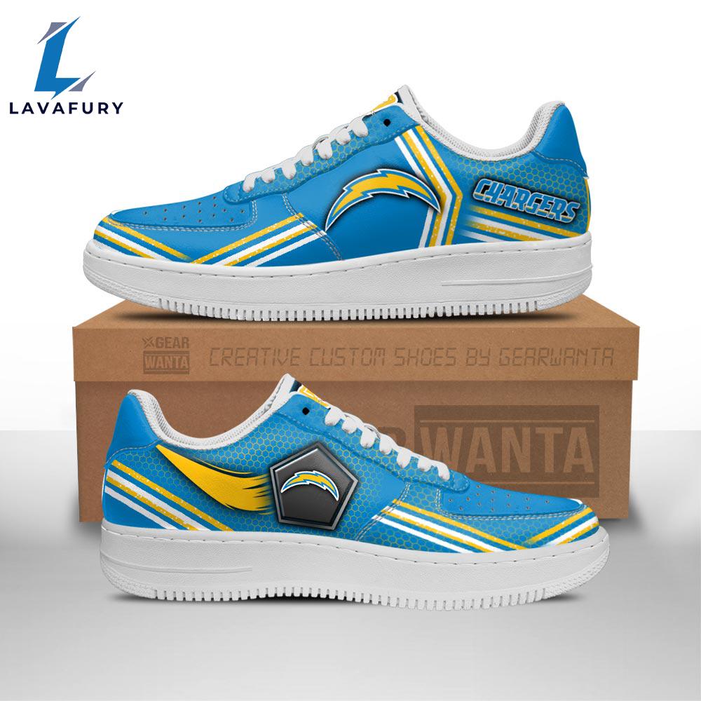 Los Angeles Chargers Air Sneakers Custom Force Shoes For Fans NFL Shoes Los Angeles Chargers Air Sneakers Custom Force Shoes For Fans NFL Shoes