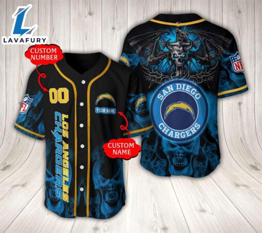Los Angeles Chargers NFL Baseball Jersey Custom Name And Number  – Gift  For Halloween