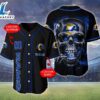 Los Angeles Rams NFL Skull Logo Personalized Baseball Jersey - Gift For Halloween 2 Los Angeles Rams NFL Skull Logo Personalized Baseball Jersey
