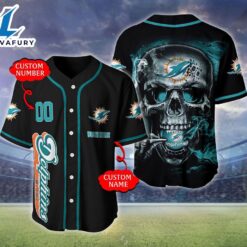 Miami Dolphins NFL Skull Logo…