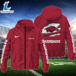 NCAA Arkansas RazorbacksCustom Name Windbreaker…
