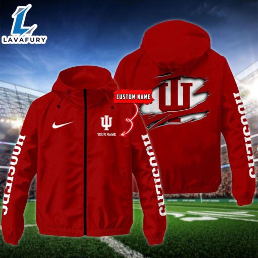 NCAA Indiana Hoosiers Football Windbreaker Outdoor Jacket – Custom Name Gift Sport