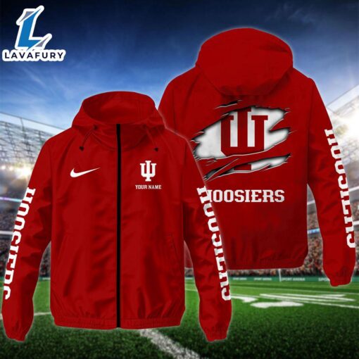 NCAA Indiana HoosiersCustom Name Windbreaker Outdoor Jacket For Fans Gift Sport