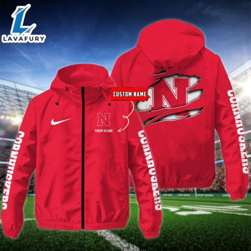 NCAA Nebraska Cornhuskers Football Windbreaker Outdoor Jacket – Custom Name Gift Sport